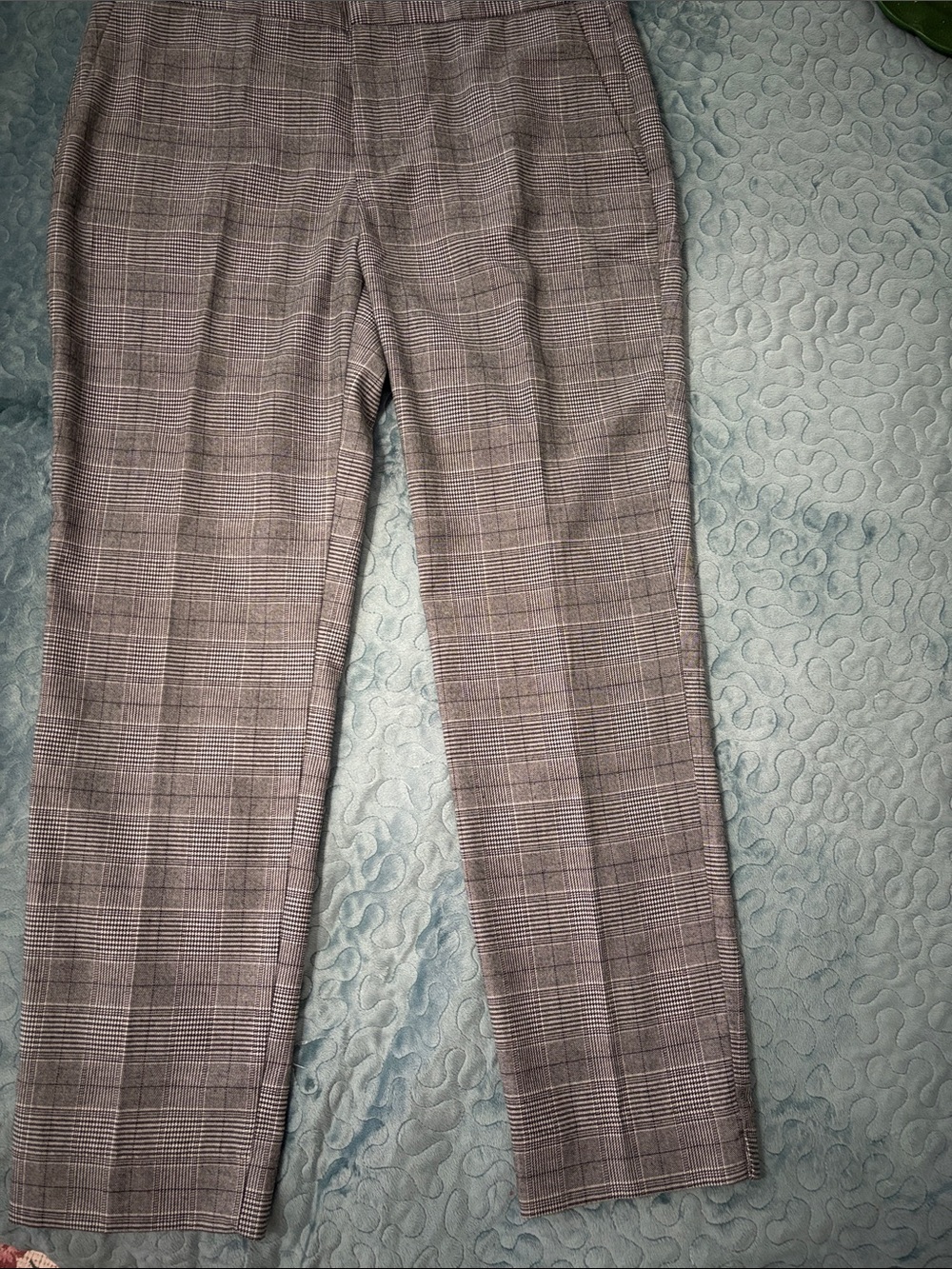 Women’s Gray Glen Plaid Dress Pants - Tailored Straight Fit
